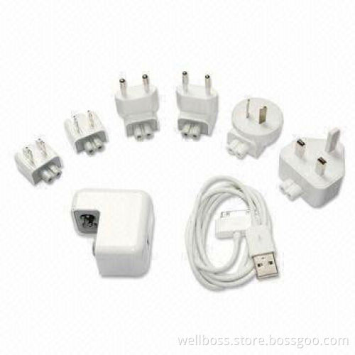 Travel Charger Kit for iPhone or iPod, with 5.0V DC and 1,000mA Output Voltage/Current